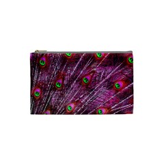 Peacock Feathers Color Plumage Cosmetic Bag (small) by Sapixe