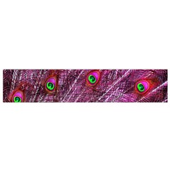 Peacock Feathers Color Plumage Small Flano Scarf by Sapixe