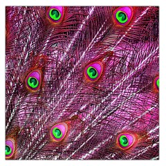 Peacock Feathers Color Plumage Large Satin Scarf (square) by Sapixe