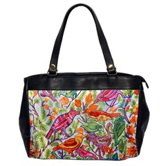 Art Flower Pattern Background Oversize Office Handbag (2 Sides) by Sapixe