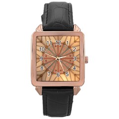 York Minster Chapter House Rose Gold Leather Watch  by Sapixe