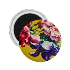 Textile Printing Flower Rose Cover 2 25  Magnets by Sapixe