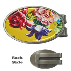 Textile Printing Flower Rose Cover Money Clips (oval)  by Sapixe