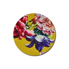 Textile Printing Flower Rose Cover Rubber Round Coaster (4 Pack)  by Sapixe