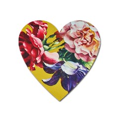 Textile Printing Flower Rose Cover Heart Magnet by Sapixe