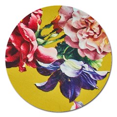 Textile Printing Flower Rose Cover Magnet 5  (round) by Sapixe