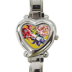 Textile Printing Flower Rose Cover Heart Italian Charm Watch