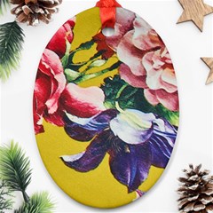 Textile Printing Flower Rose Cover Oval Ornament (two Sides) by Sapixe