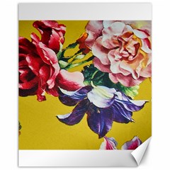 Textile Printing Flower Rose Cover Canvas 11  X 14  by Sapixe