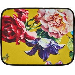 Textile Printing Flower Rose Cover Double Sided Fleece Blanket (mini)  by Sapixe