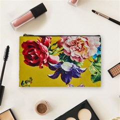 Textile Printing Flower Rose Cover Cosmetic Bag (medium)