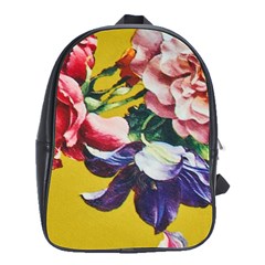 Textile Printing Flower Rose Cover School Bag (large) by Sapixe