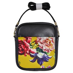 Textile Printing Flower Rose Cover Girls Sling Bag