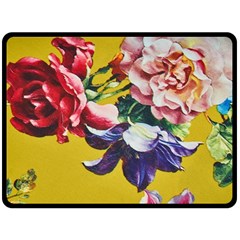 Textile Printing Flower Rose Cover Fleece Blanket (large) 