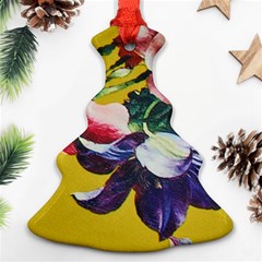 Textile Printing Flower Rose Cover Christmas Tree Ornament (two Sides) by Sapixe