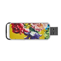 Textile Printing Flower Rose Cover Portable Usb Flash (one Side) by Sapixe