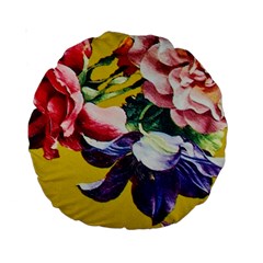 Textile Printing Flower Rose Cover Standard 15  Premium Round Cushions by Sapixe