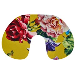 Textile Printing Flower Rose Cover Travel Neck Pillows by Sapixe