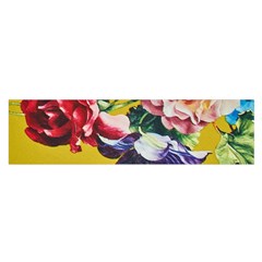 Textile Printing Flower Rose Cover Satin Scarf (oblong)