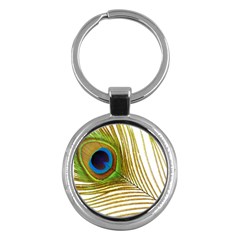 Peacock Feather Plumage Colorful Key Chains (round)  by Sapixe