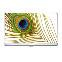 Peacock Feather Plumage Colorful Business Card Holder by Sapixe