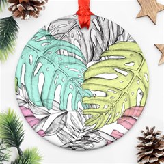 Leaves Tropical Nature Plant Ornament (round) by Sapixe