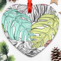 Leaves Tropical Nature Plant Ornament (heart) by Sapixe