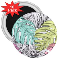 Leaves Tropical Nature Plant 3  Magnets (10 Pack)  by Sapixe