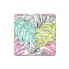 Leaves Tropical Nature Plant Square Magnet by Sapixe