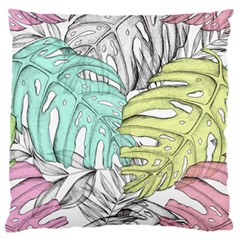 Leaves Tropical Nature Plant Large Flano Cushion Case (two Sides) by Sapixe