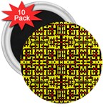 RED BLACK YELLOW 3  Magnets (10 pack)  Front