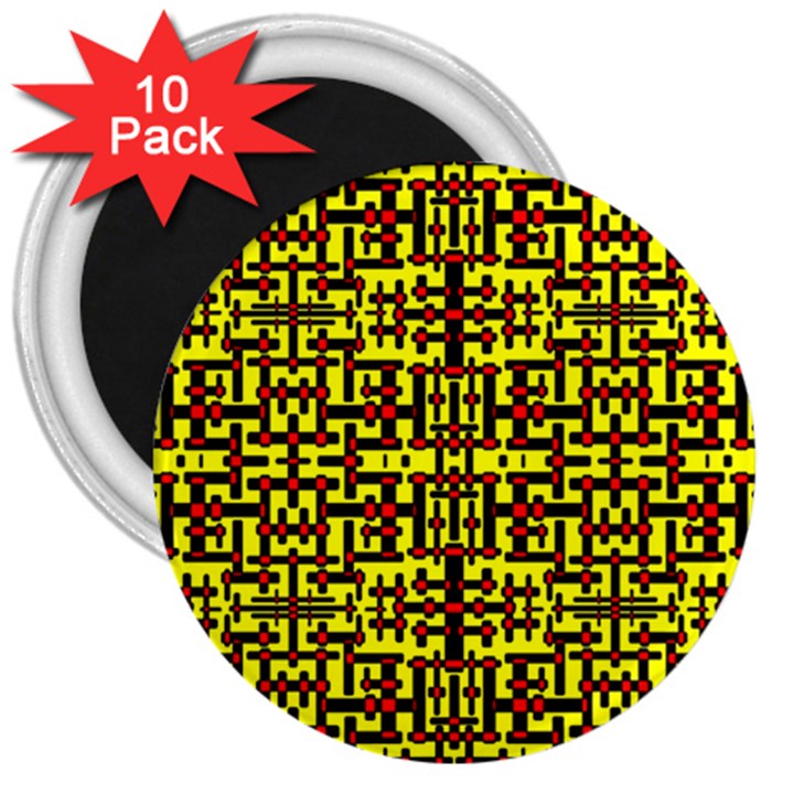 RED BLACK YELLOW 3  Magnets (10 pack) 