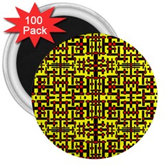 Red Black Yellow 3  Magnets (100 Pack) by ArtworkByPatrick