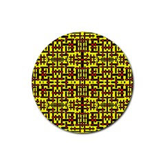 Red Black Yellow Rubber Round Coaster (4 Pack)  by ArtworkByPatrick