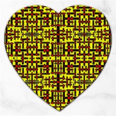 Red Black Yellow Jigsaw Puzzle (heart) by ArtworkByPatrick