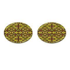 Red Black Yellow Cufflinks (oval) by ArtworkByPatrick