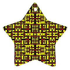 Red Black Yellow Star Ornament (two Sides) by ArtworkByPatrick