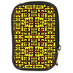 Red Black Yellow Compact Camera Leather Case by ArtworkByPatrick