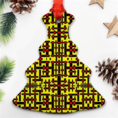 Red Black Yellow Christmas Tree Ornament (two Sides) by ArtworkByPatrick