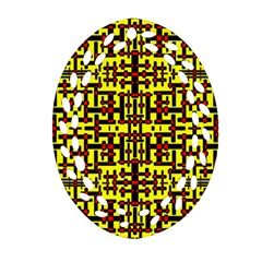 Red Black Yellow Oval Filigree Ornament (two Sides)