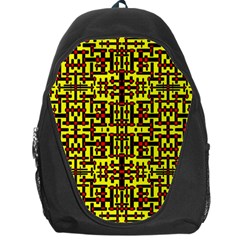 Red Black Yellow Backpack Bag by ArtworkByPatrick