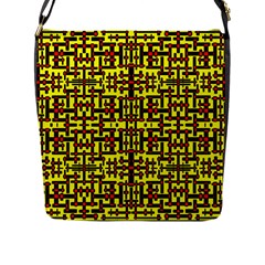 Red Black Yellow Flap Closure Messenger Bag (l) by ArtworkByPatrick