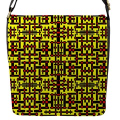 Red Black Yellow Flap Closure Messenger Bag (s) by ArtworkByPatrick