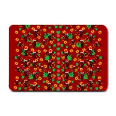 Christmas Time With Santas Helpers Small Doormat  by pepitasart