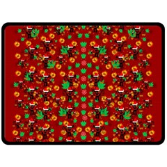 Christmas Time With Santas Helpers Fleece Blanket (large)  by pepitasart