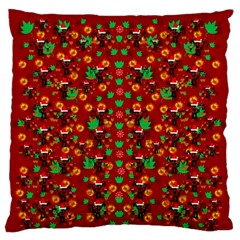 Christmas Time With Santas Helpers Large Flano Cushion Case (one Side) by pepitasart