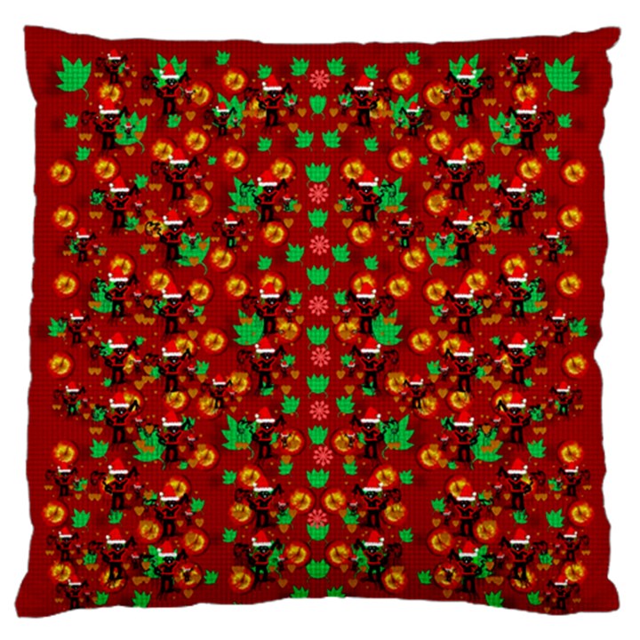 Christmas Time With Santas Helpers Large Flano Cushion Case (One Side)