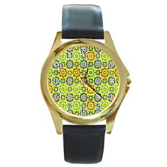 New Stuff 2-2 Round Gold Metal Watch by ArtworkByPatrick