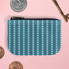 Swan Herd Houndstooth Pattern Mini Coin Purse by emilyzragz