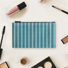 Swan Herd Houndstooth Pattern Cosmetic Bag (small) by emilyzragz